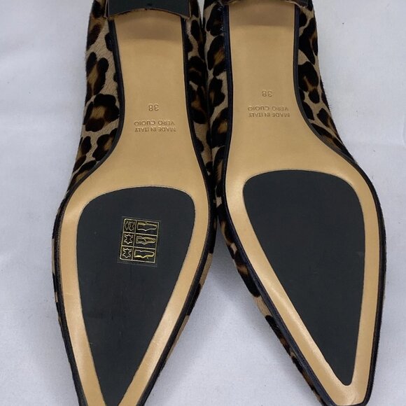 NEW DIAN. Womens Pumps Leopard Print Size 7.5 Brussel Piped Bow Low Heel - Picture 7 of 11